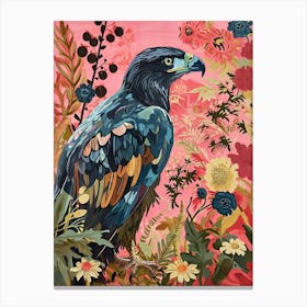 Floral Animal Painting Eagle 3 Canvas Print