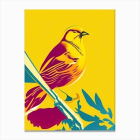 Yellowhammer Pop Matisse Bird Canvas Print