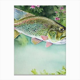 Trout Storybook Watercolour Canvas Print