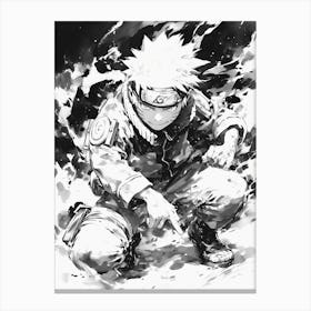 Naruto Black And White Canvas Print