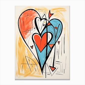 Abstract Heart Line Illustration 1 Canvas Print