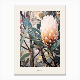 Flower Illustration Protea 3 Poster Canvas Print