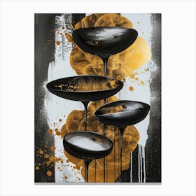 Gold And Black 77 Canvas Print