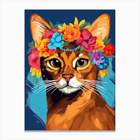 Somali Cat With A Flower Crown Painting Matisse Style 3 Canvas Print