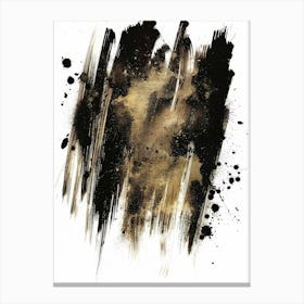 Gold And Black Abstract Painting 135 Canvas Print