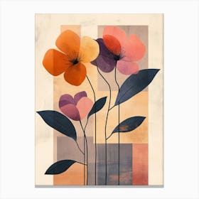 Flowers On A Square Canvas Print Canvas Print