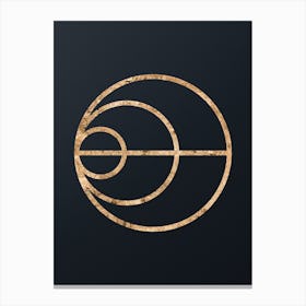 Abstract Geometric Gold Glyph on Dark Teal n.0001 Canvas Print
