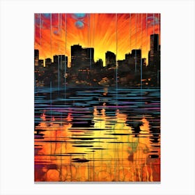 Urban Skyline - Sunset Cityscape Canvas Print