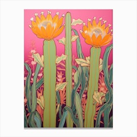 Mexican Style Cactus Illustration Trichocereus Cactus 4 Canvas Print