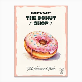 Old Fashioned Pink Donut The Donut Shop 1 Canvas Print