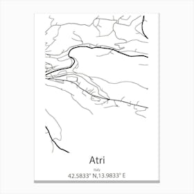 Atri,Italy Minimalist Map Canvas Print