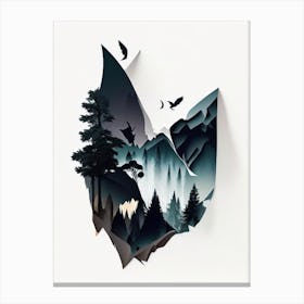 Écrins National Park France Cut Out Paper Canvas Print