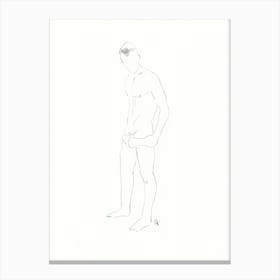male nude gay art homoerotic full frontal nude painting drawing sketch pencil erotic artwork adult mature Canvas Print