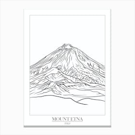 Mount Etna Italy Line Drawing 5 Poster Canvas Print
