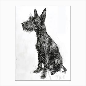 Manchester Terrier Dog Line Sketch 1 Canvas Print