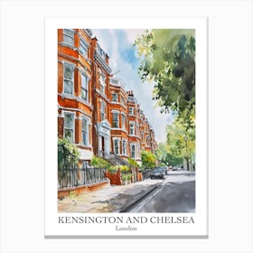 Kensington And Chelsea London Borough   Street Watercolour 3 Poster Canvas Print