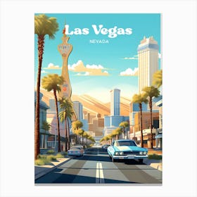 Las Vegas Nevada Elvis Chapel Modern Travel Illustration Canvas Print