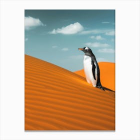 Penguin In The Desert 12 Canvas Print