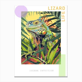 Green Iguana Modern Illustration 3 Poster Canvas Print