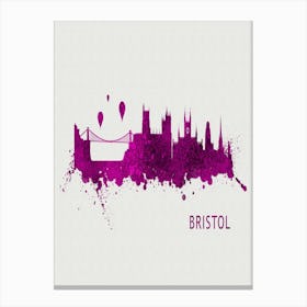 Bristol England City Purple Canvas Print