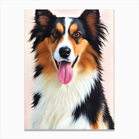 Collie 2 Watercolour dog Canvas Print