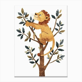 African Lion Climbing A Tree Clipart 4 Canvas Print