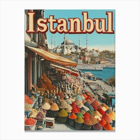 Aihrgdesign A Mid Century Modern Travel Poster For Istanbul 4 Canvas Print