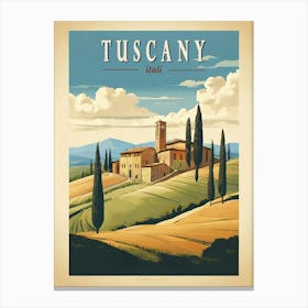 Tuscany Vintage Travel Poster Canvas Print