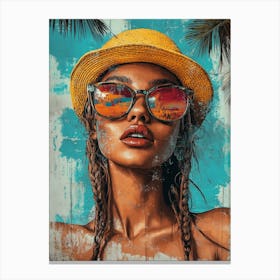 A Street Art Inspired Poster Of Ibiza Canvas Print