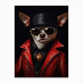 Gangster Dog Chihuahua Canvas Print