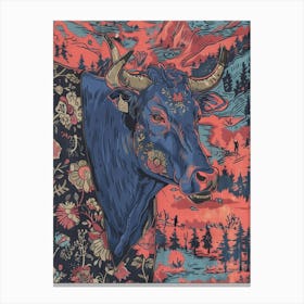 Cow In The Forest Canvas Print