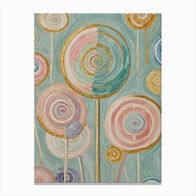 Lollipops In Pastel Canvas Print