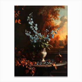 Baroque Floral Still Life Forget Me Nots 2 Canvas Print