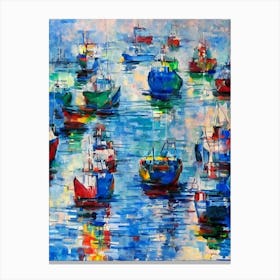 Port Of Chittagong Bangladesh Abstract Block harbour Canvas Print