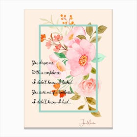 Romantic Flower Sign Canvas Print