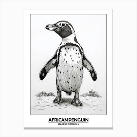 Penguin Staring Curiously Poster 2 Canvas Print