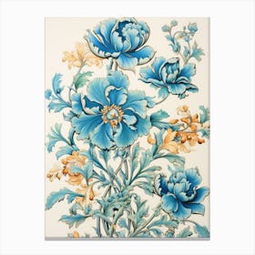 A Blue Floral Illustration Canvas Print