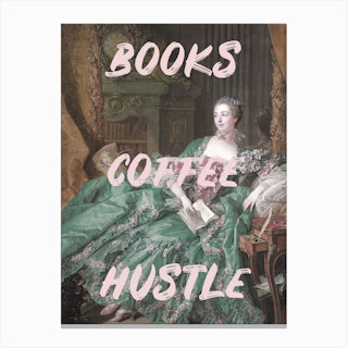 Books Coffee Hustle Canvas Print