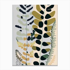 Southern Maidenhair Fern Wildflower Modern Muted Colours 2 Canvas Print
