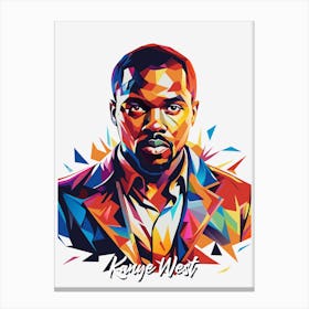 Kanye West 02 Portrait Music Icon Style WPAP Pop Art Canvas Print