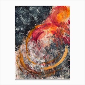 Abstract 'Swirl in Grey, Red and Gold Canvas Print