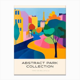 Abstract Park Collection Poster Parc De Belleville Paris France 1 Canvas Print