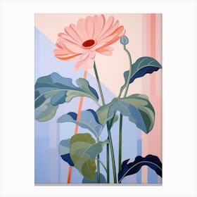 Gerbera Daisy 8 Hilma Af Klint Inspired Pastel Flower Painting Canvas Print