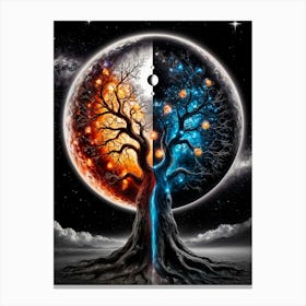 Cosmic Tree of Fire and Ice Canvas Print