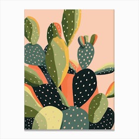 Nopal Cactus Minimalist Abstract Illustration 3 Canvas Print