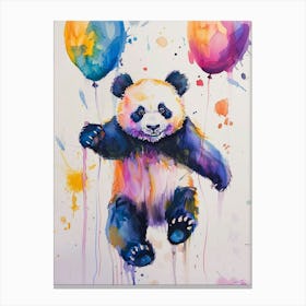 Panda Colourful Watercolour 1 Canvas Print