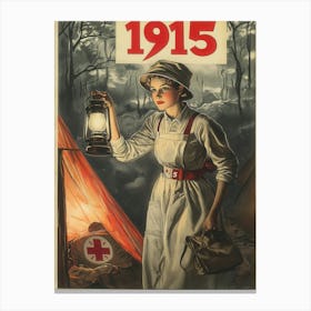 Aihrgdesign A Vintage Poster Promoting Red Cross Relief Effor 22b96e20 B00c 4834 Bfed 4e24faded848 3 Canvas Print