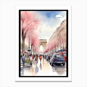 Champs-Elysées Avenue. Paris. The atmosphere and manifestations of spring. 35 Canvas Print