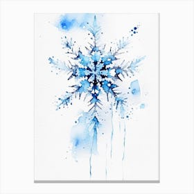 Frozen, Snowflakes, Minimalist Watercolour 2 Canvas Print