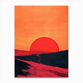 Sunset In The Desert, Minimalism Canvas Print